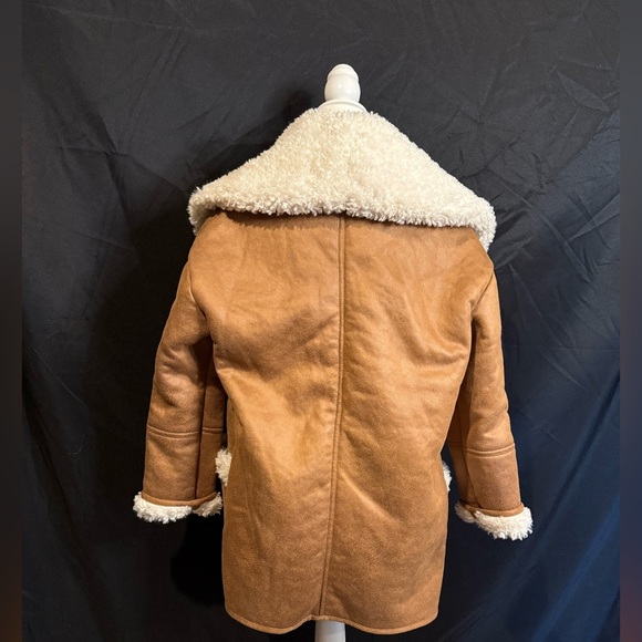 Piombo, Women's XS Camel Brown Faux Leather Coat - Picture 4 of 6